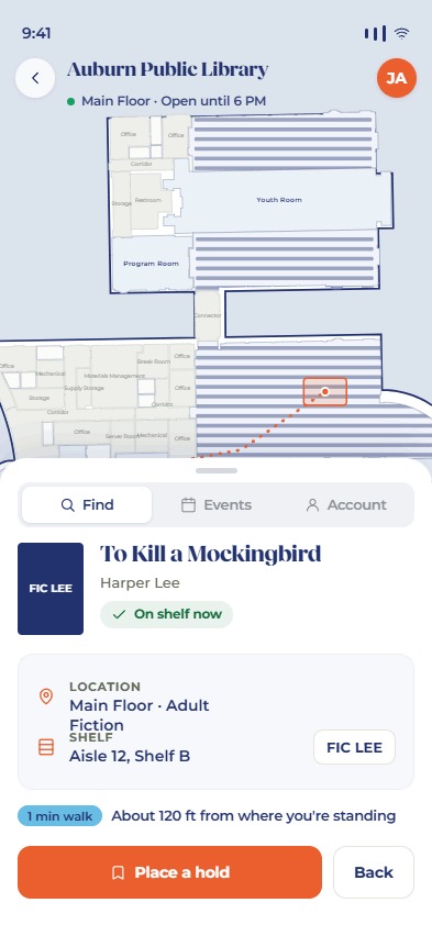 Resolved item with map highlight mockup